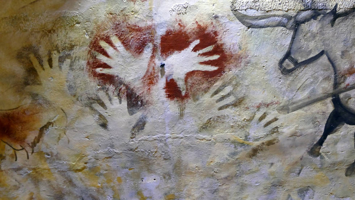 Painted Hands Altamira Cave Art Paintings Palaeolithic Spain