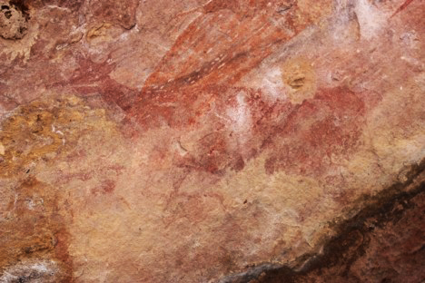 A naturalistic painting of a deer at a rock art site near Siem Reap, Cambodia is the oldest painting of the region