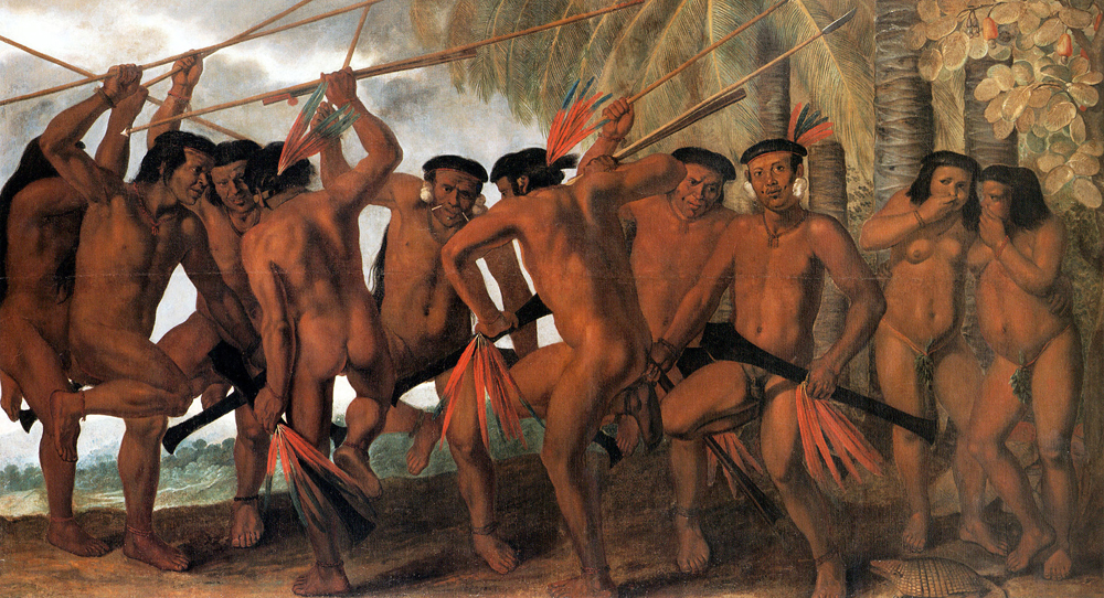 The painting 'Danca dos Tapuias' by Albert Eckhout depicts the Tapuias indigenous group