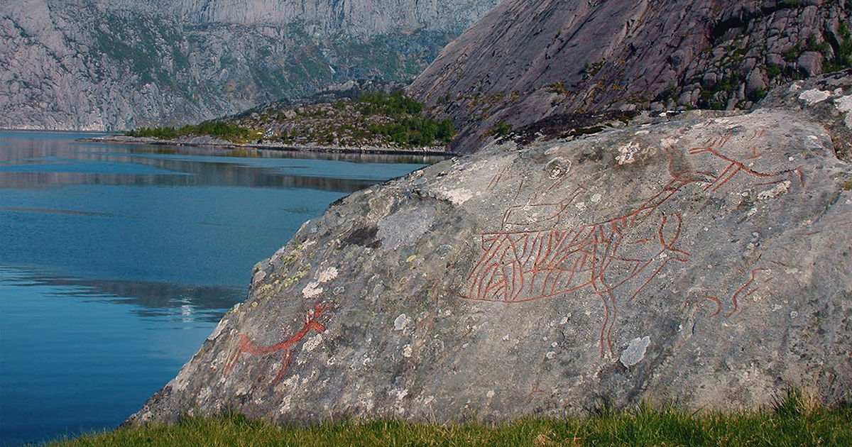Norway Vingen petroglyphs Aksla quarry rock art carvings quarry shipping port Frøysjøen cultural heritage in Frøysjøen