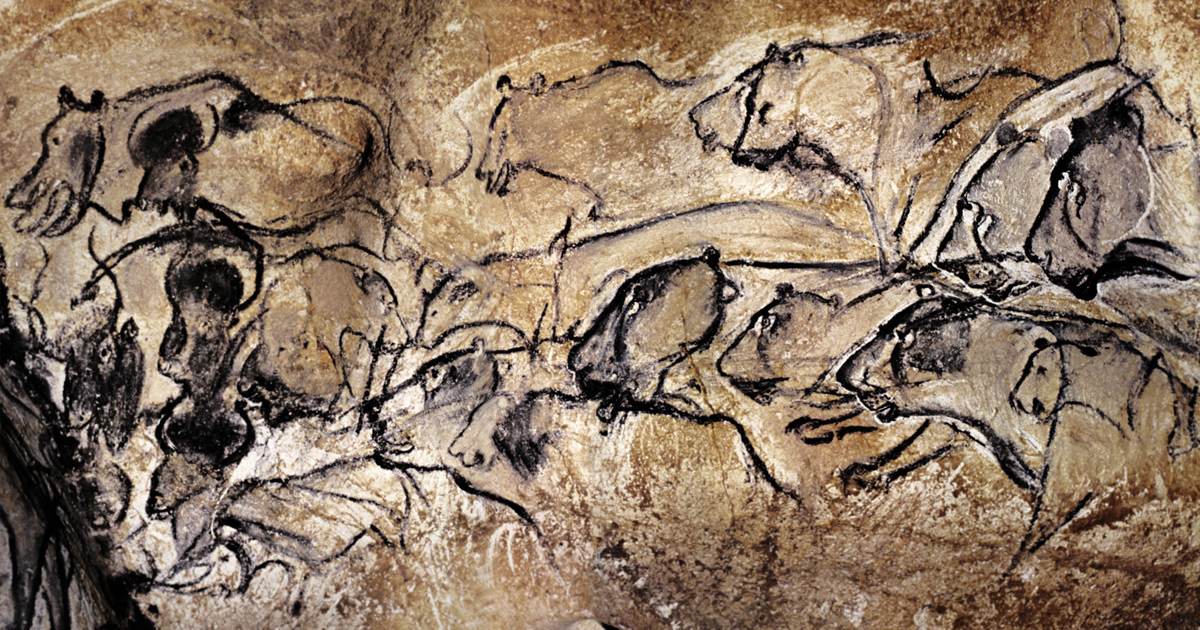 speleologists Ardèche France drawings Grotte Chauvet cave art prehistoric