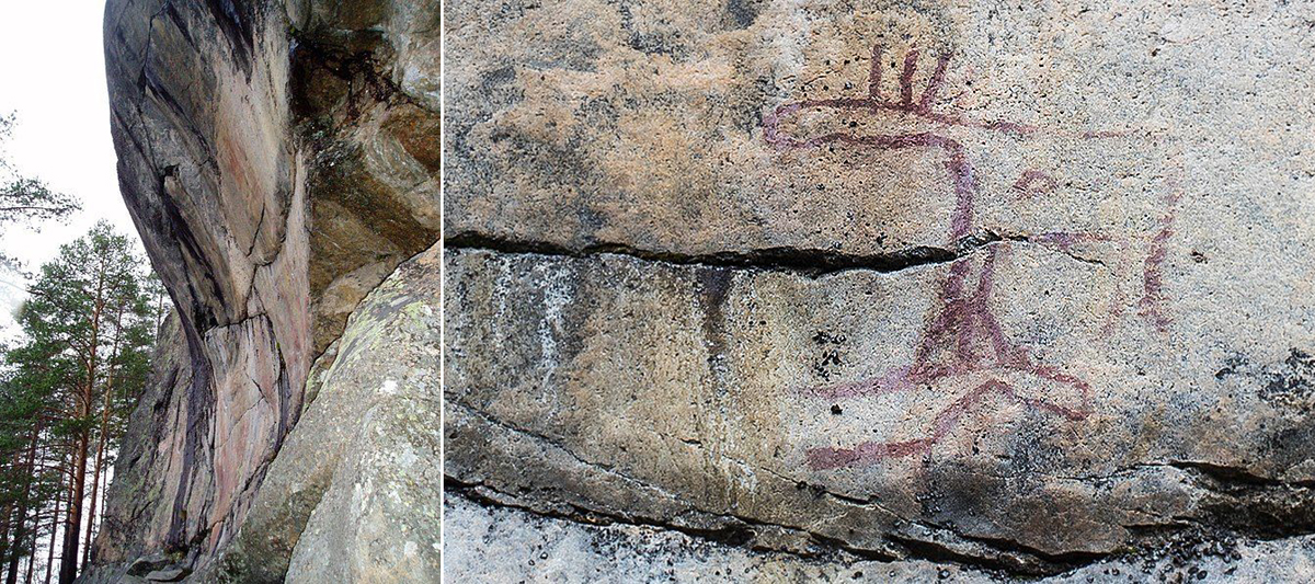 Astuvansalmi Rock Paintings rock art Hirssaari Finland prehistoric Finnish