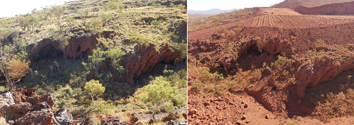 Pilbara mining blast sites destruction ancient rock shelters Juukan Australia