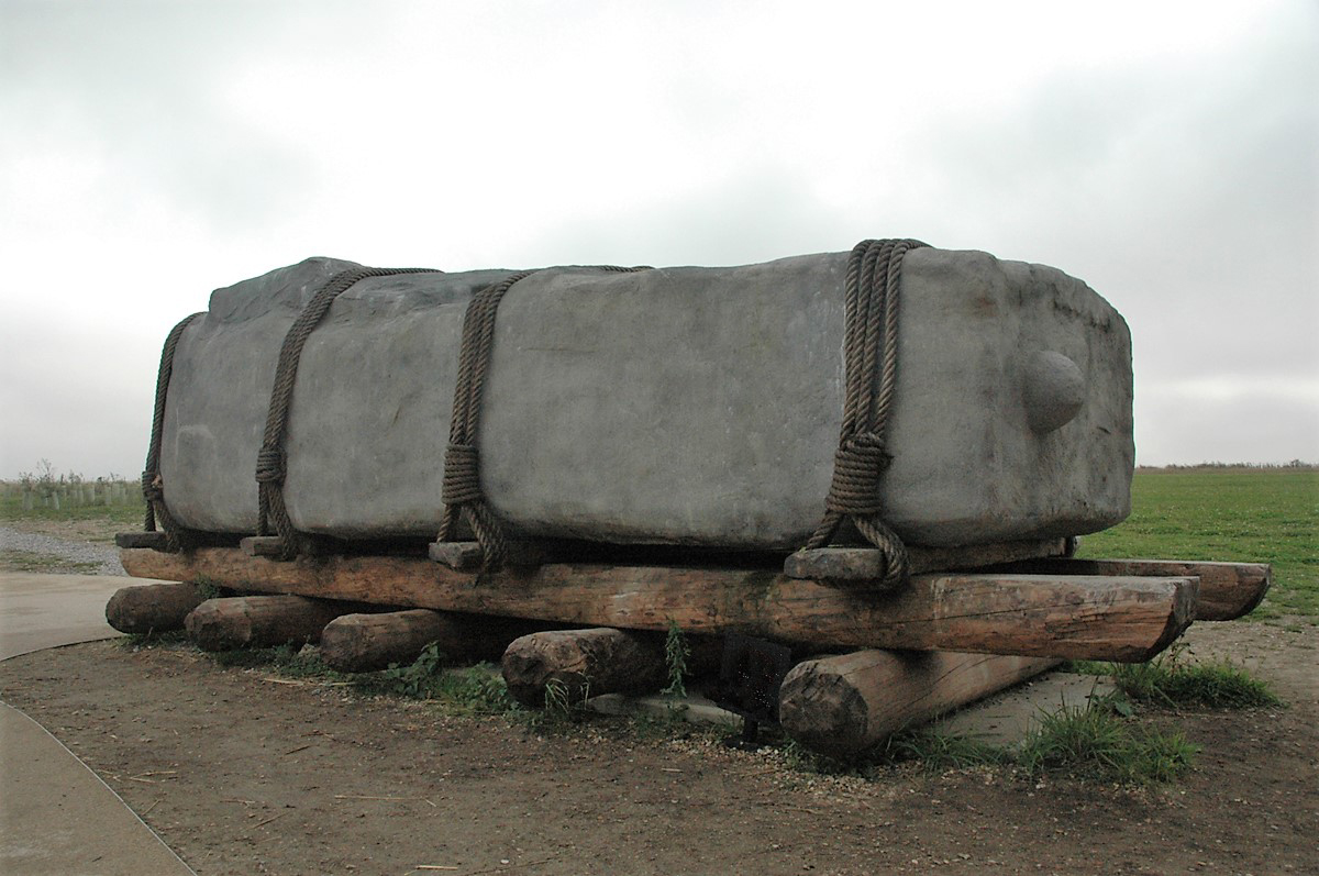 A reconstruction of the stones being moved at Stonehenge Bradshaw Foundation