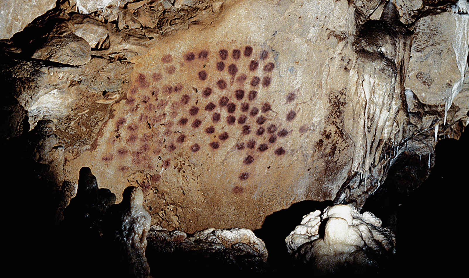 Panel of Red Dots Chauvet Cave Paintings Rock Art France Bradshaw Foundation