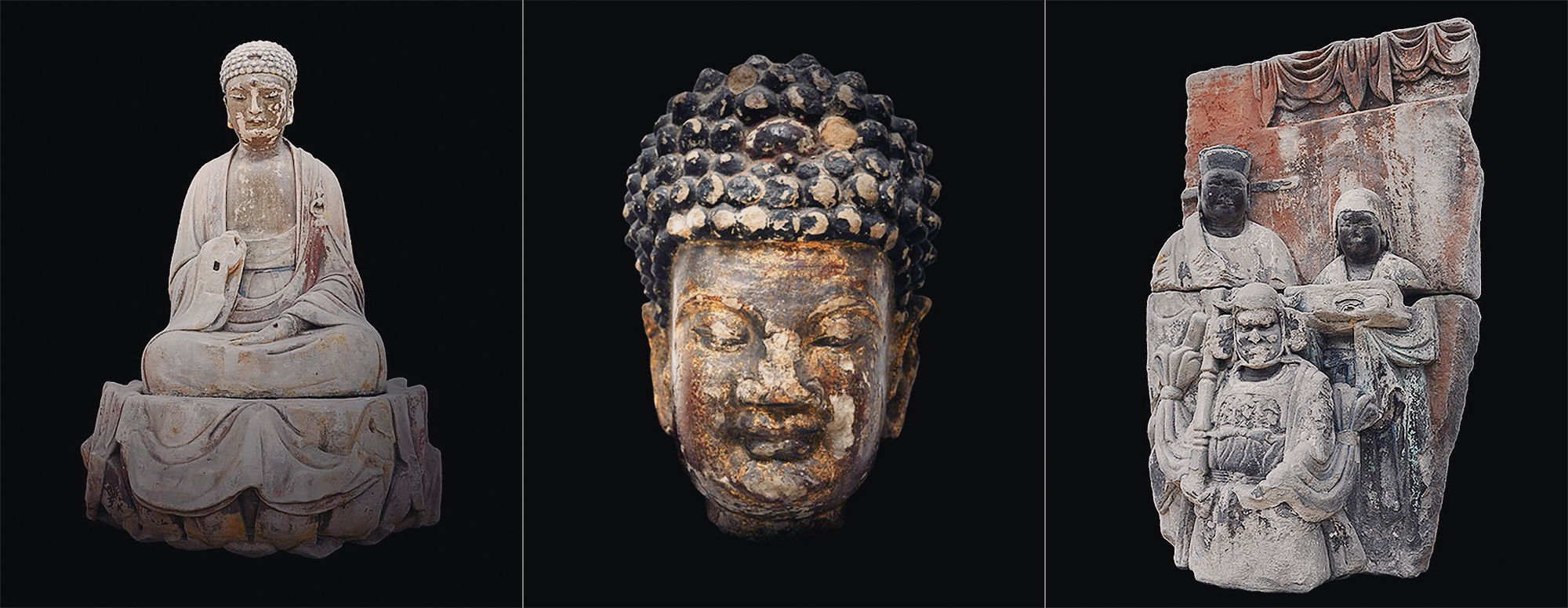 Sakyamuni Buddha Head of Sakyamuni Buddha Followers of Liu Benzun Dazu Song dynasty Rock Art Carvings Dazu China