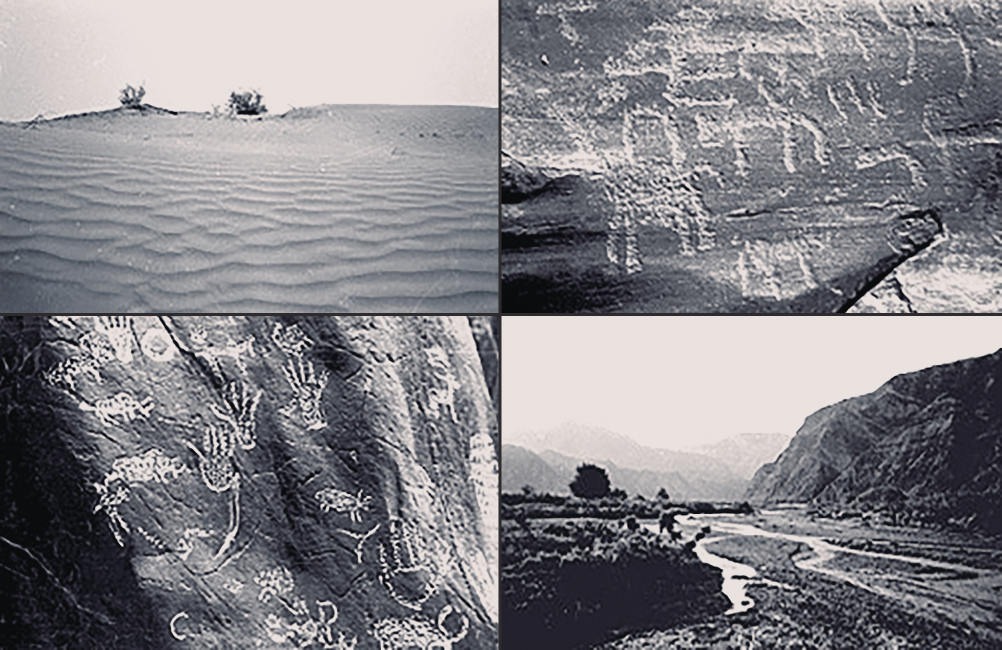 Kuluktag Mountains Animals Kuluktag Mountains Handprints and Animals Kunlunshan Mountains Xinjiang Rock Art Sites.