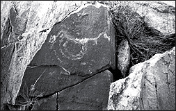 Petroglyph stylized figure Wulanchabu Inner Mongolia