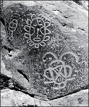Petroglyph masks Helanshan Mountains Ningxia