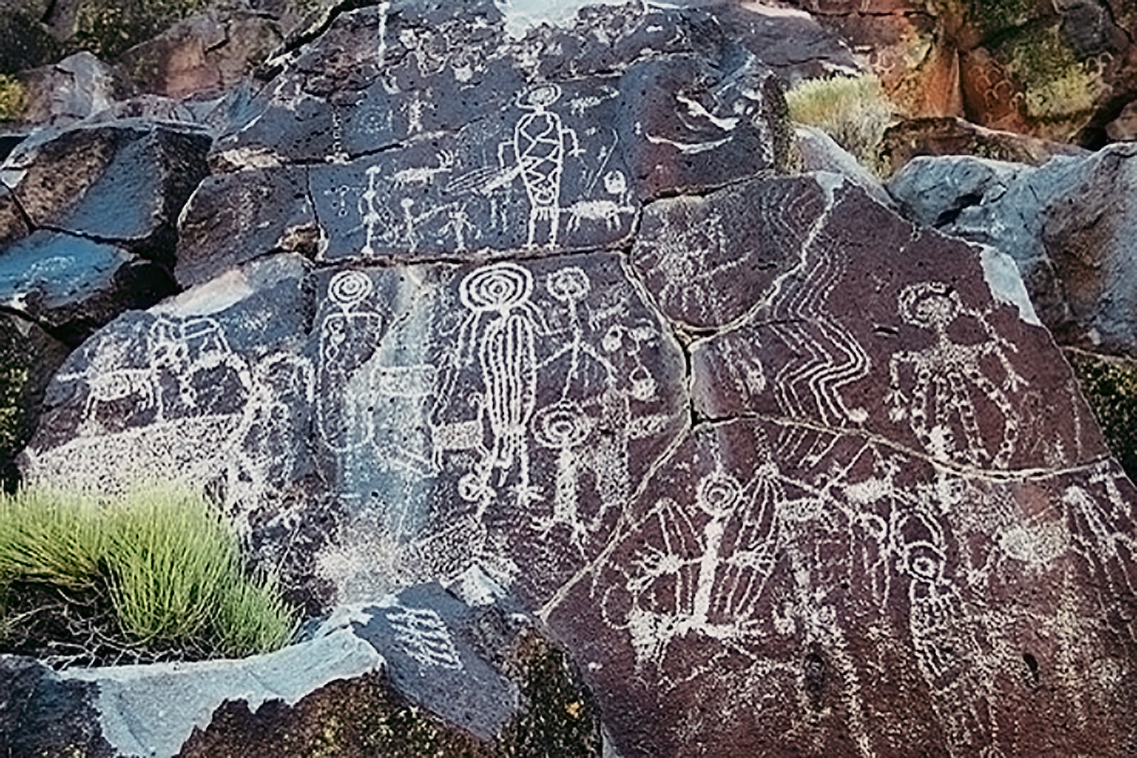 Documenting rock art is time consuming work. Depending on your criteria for counting, this panel has at least 70 individual petroglyph elements