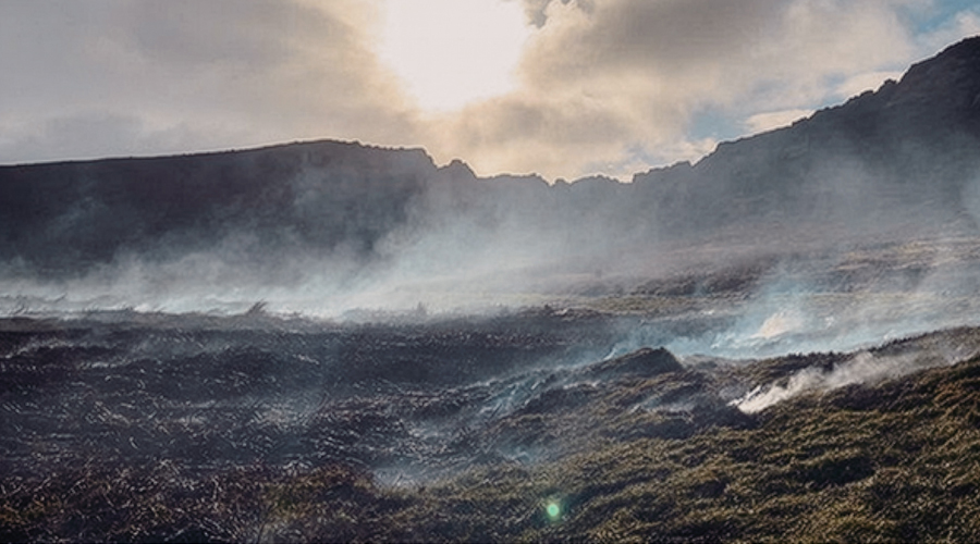 Fire damage on Rapa Nui Easter Island