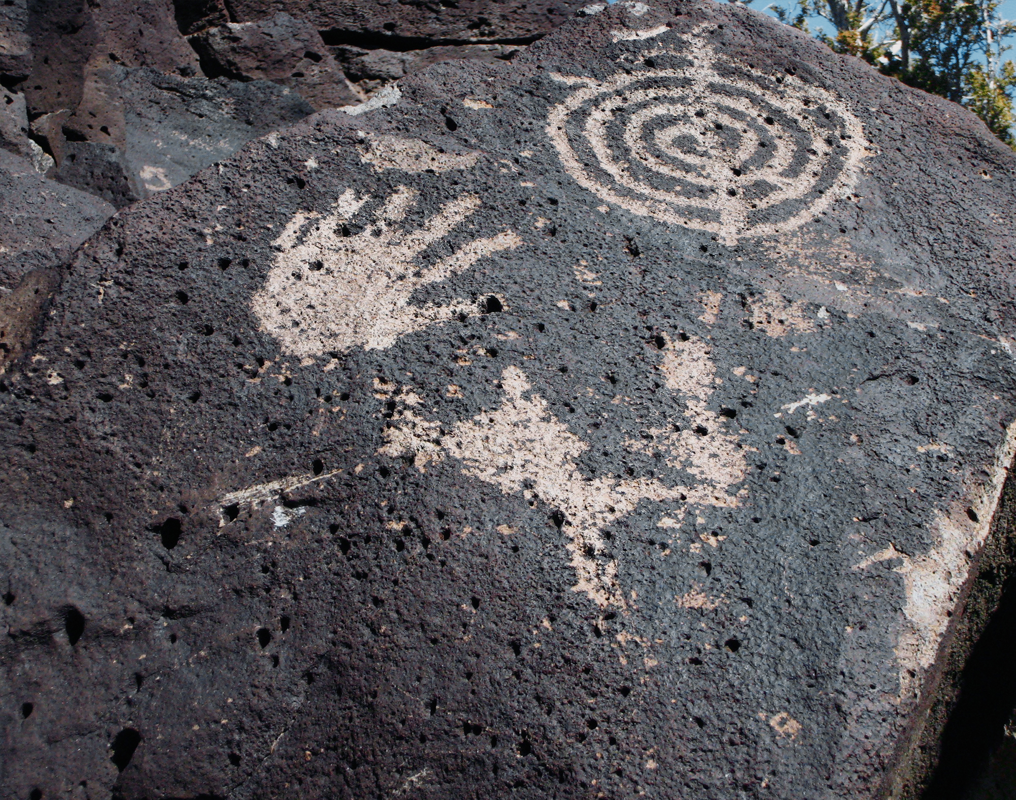 Handprints La Cieneguilla petroglyphs America Rock Art Archaeology