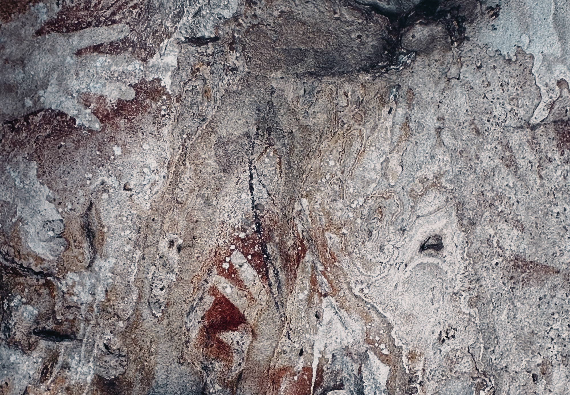 Gua Ham Marang Mountains Borneo Indonesia Hands Handprints Hand Prints Motif Rock Art Archaeology