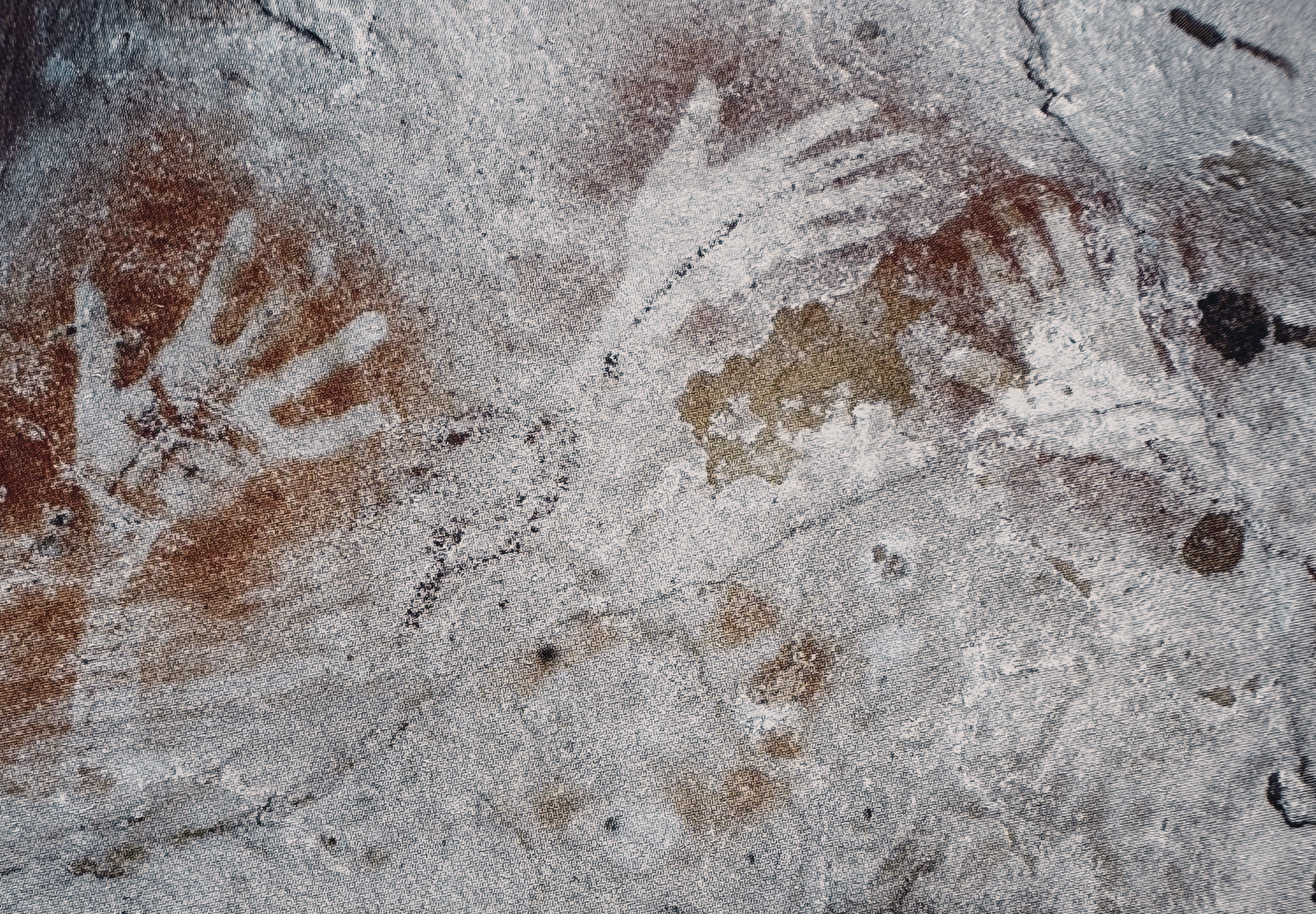 Gua Ham Marang Mountains Borneo Indonesia Hands Handprints Hand Prints Motif Rock Art Archaeology
