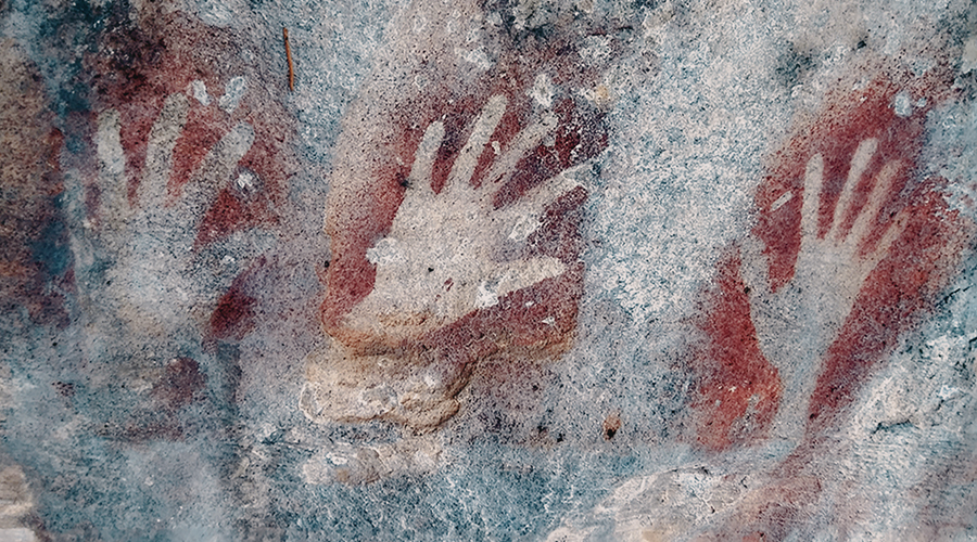 Rock Art Handprints Hand Stencils Chhattisgarh India Archaeology Bradshaw Foundation