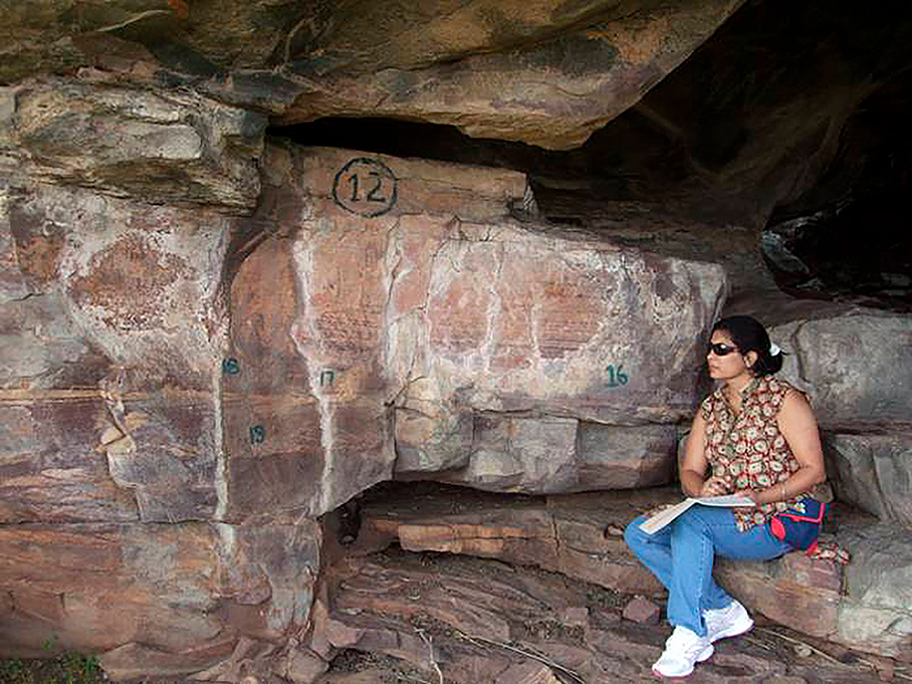 Dr. Meenakshi Dubey Pathak Gaddie Rock Art Site in the Vindhachal Ranges