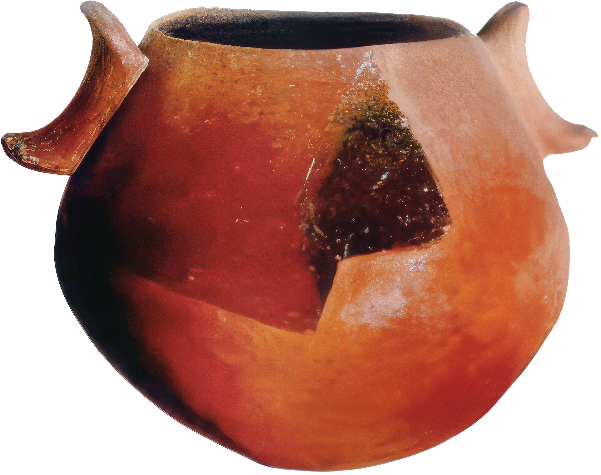 Red Skorba pottery with a bright red coating