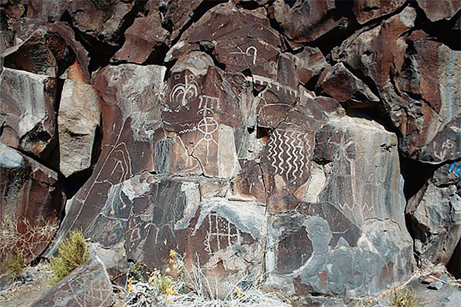 Petroglyph panels located on the Rimrock area at Lagomarsino Nevada Rock Art America United States USA Foundation Bradshaw Foundation