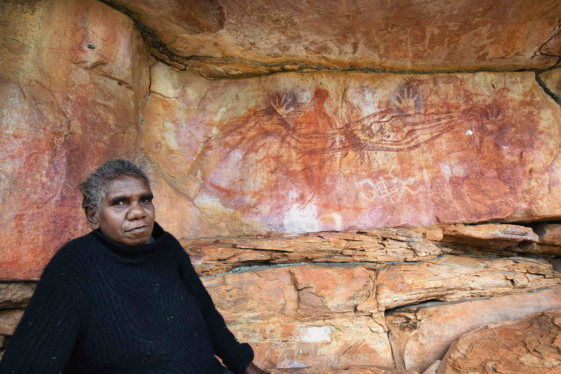 Rock art at Marebu, near Manmoyi, on the Warddeken