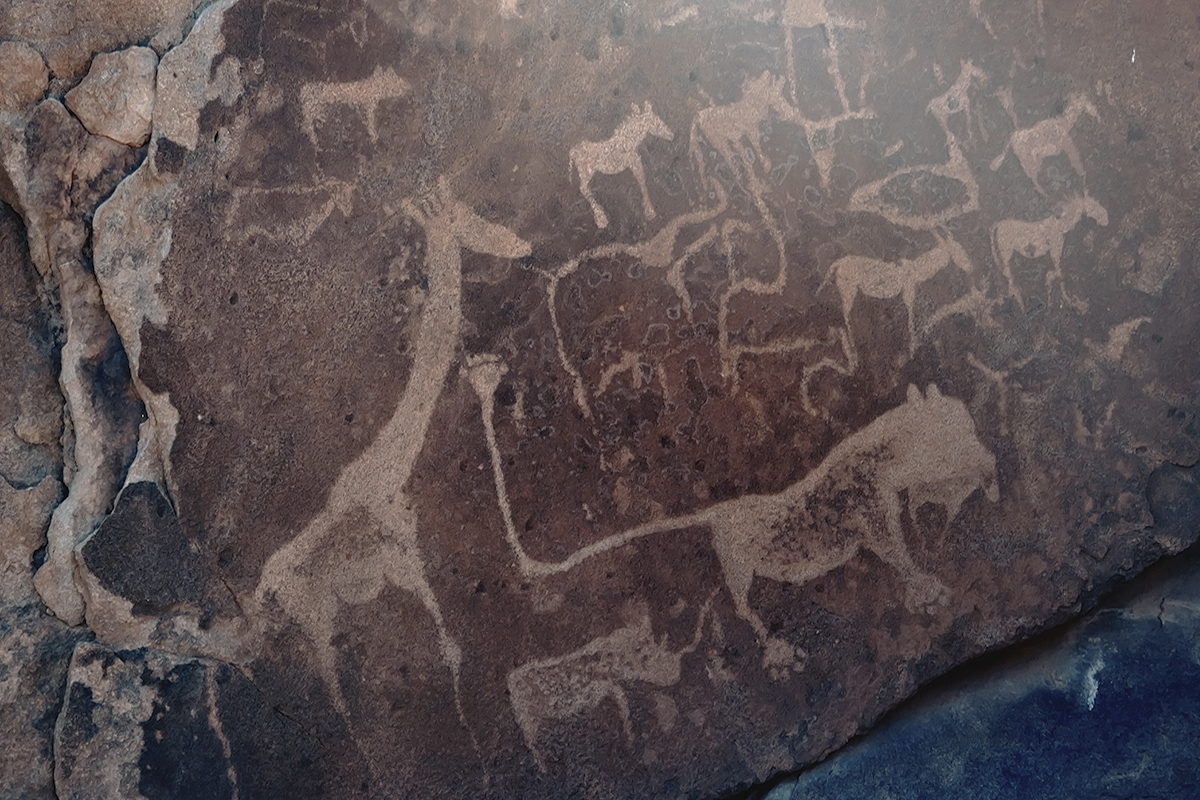 Lion Man Rock Art Namibia Brandberg Africa
