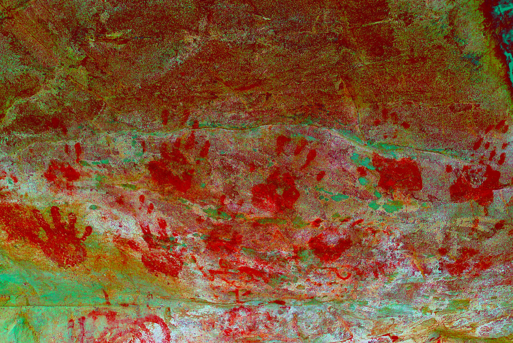 Recent Handprints in red