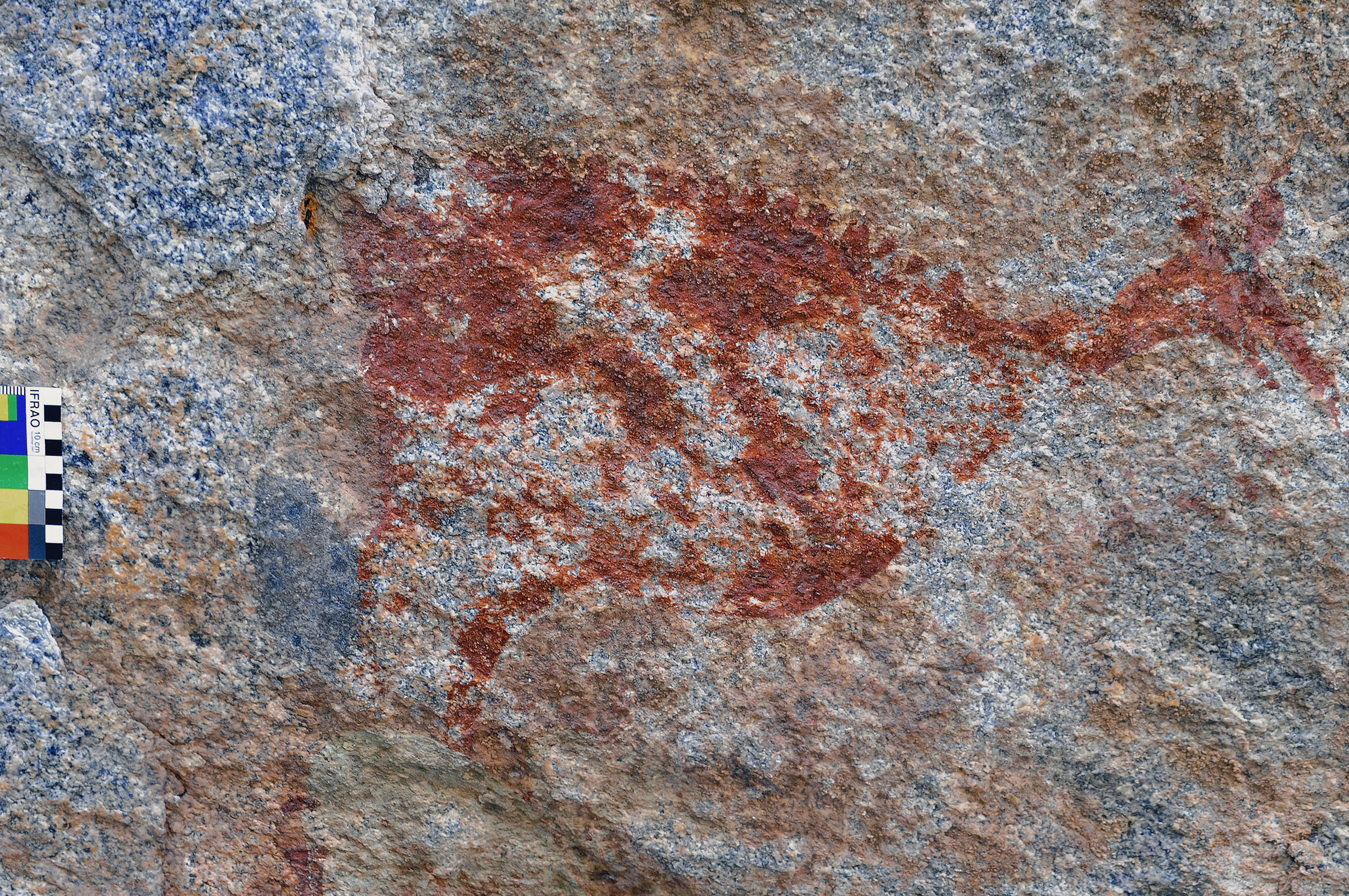 Two Legged Creature Rock Art Markwe Cave Zimbabwe Africa Archaeology