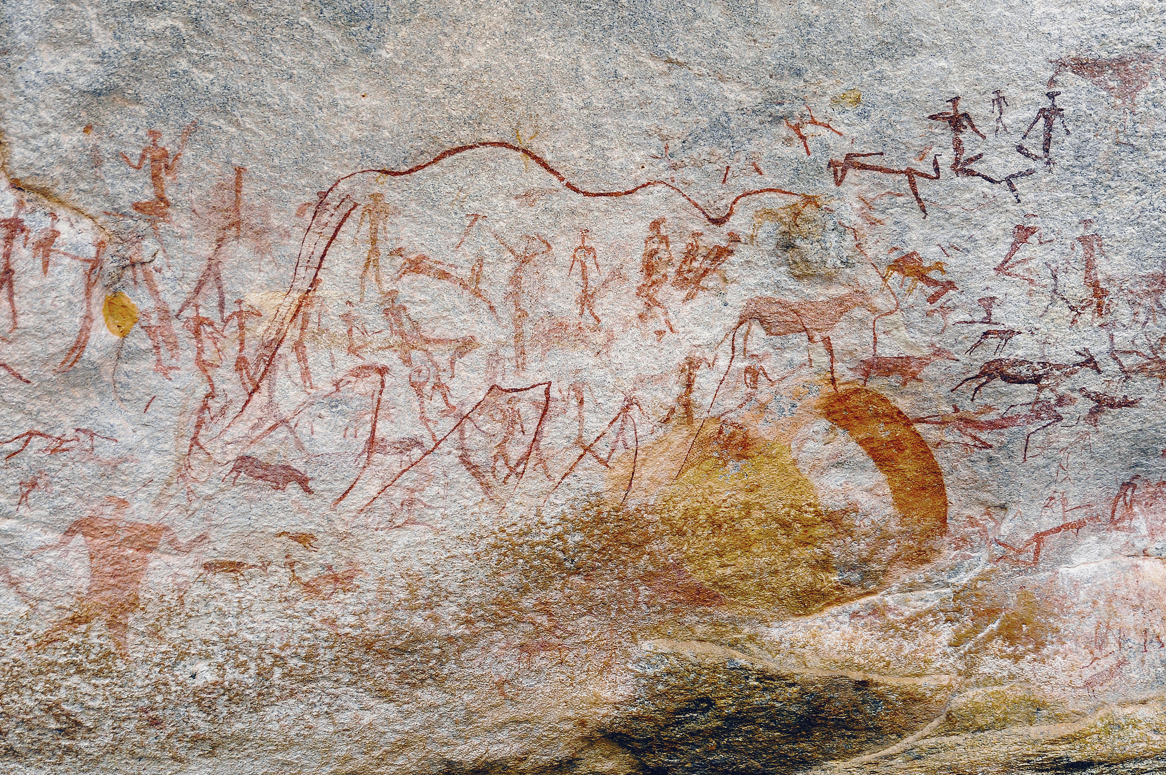 Elephant Panel Rock Art Markwe Cave Zimbabwe Africa Archaeology