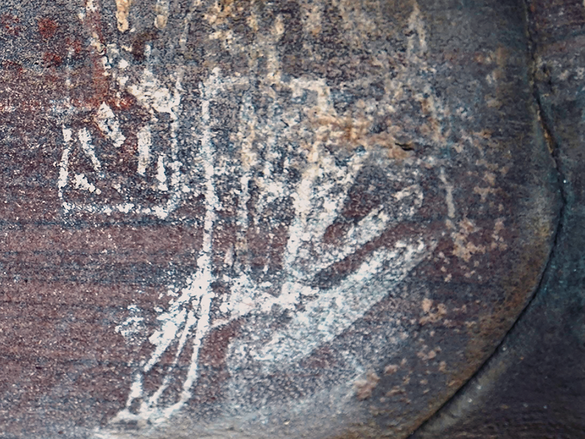 Women Hunters in Indian Rock Art Women Hunters in Indian Rock Art A seated woman in white is holding a rectangular basket with many small fish, probably, she has collected after the fish hunting game.